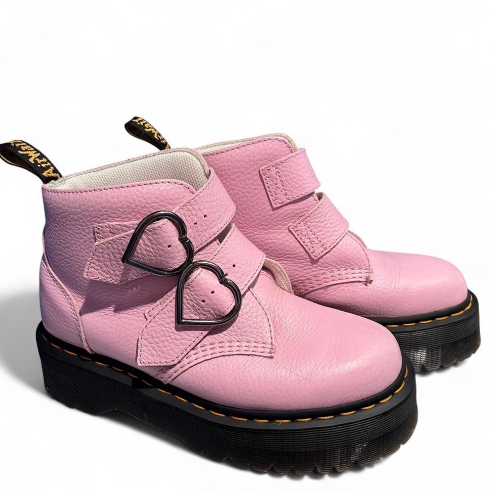 Dr. Martens Pink Devon Heart Boots